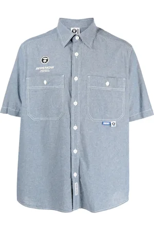 A Bathing Ape Logo-embroidered short-sleeve shirt