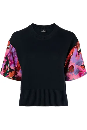 Paul Smith Floral-sleeved organic cotton sweatshirt