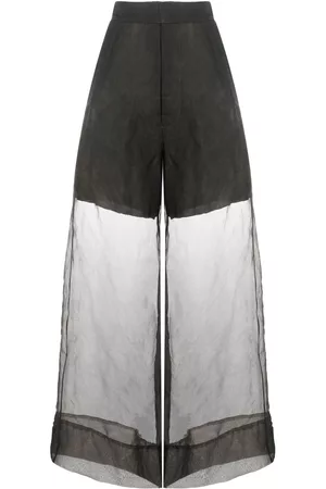 UMA WANG Layered sheer-design silk trousers