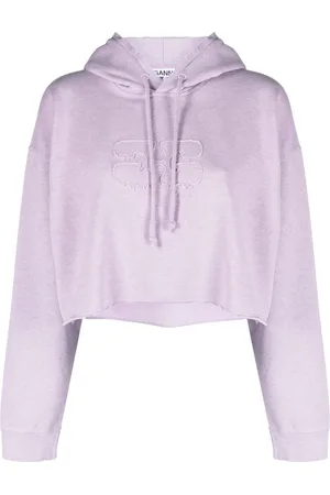 Ganni Cropped organic cotton hoodie