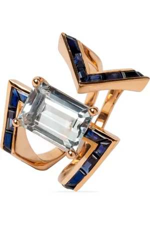 GAËLLE 18kt rose gold Figure Particuli??re sapphire and tourmaline ring