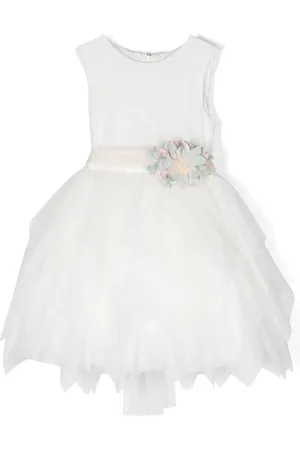Mimilù Brooch-detail tulle dress
