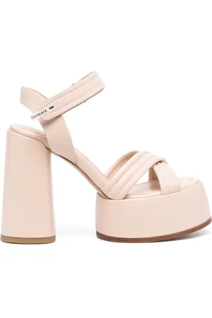 Premiata Crossover-strap leather platform sandals