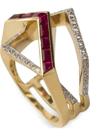 GAËLLE 18kt yellow Figure Particuli??re diamond and ruby ring