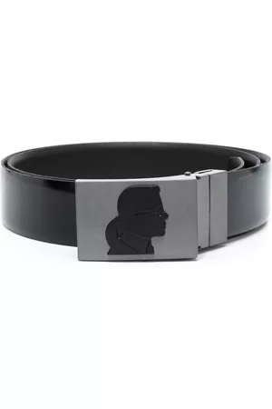 Karl Lagerfeld Men Belts - Logo-embellished reversible leather belt