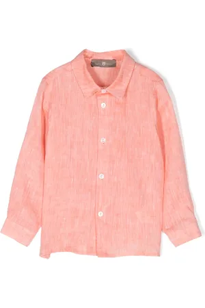 LITTLE BEAR Button-fastening linen shirt