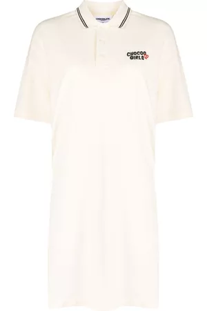 Chocoolate Embroidered-logo cotton polo dress