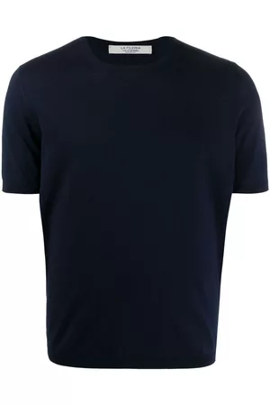 D4.0 Men Long Sleeve Polo Shirts - Fine-knit crew-neck T-shirt