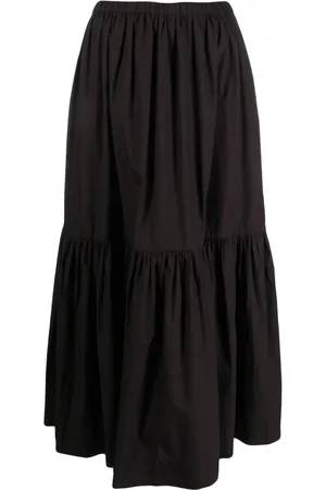 Ganni Organic cotton flounced maxi skirt