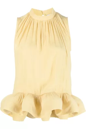 Lanvin Women Tank Tops - Ruffled-hem sleeveless top