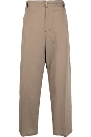 LEMAIRE Stripe-pattern belted-waist trousers