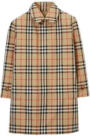 Burberry Boys Coats - Checkered reversible single-breasted coat