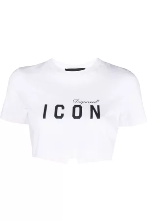 Dsquared2 Icon-print cropped cotton T-shirt