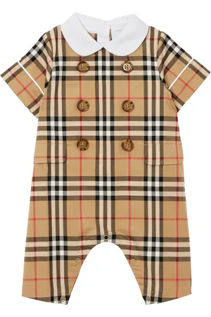 Burberry Check-pattern stretch-cotton romper