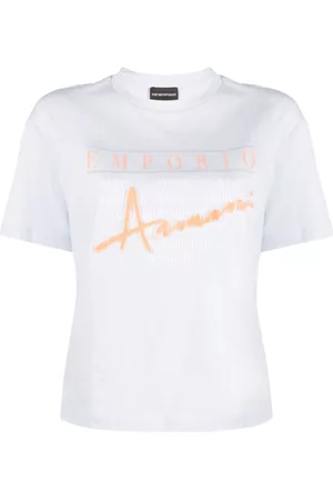 Emporio Armani Women Short Sleeve - Logo-print cotton T-shirt