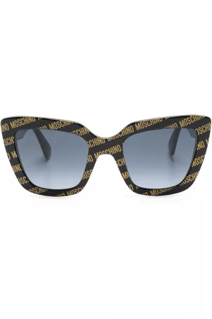 Moschino Women Sunglasses - Logo-print cat-eye frame sunglasses