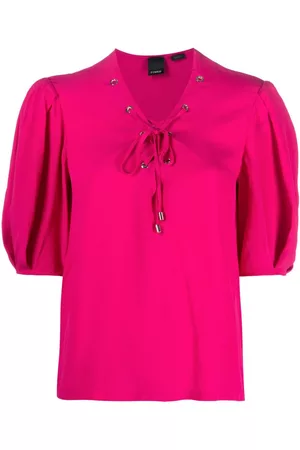 Pinko Women Short Sleeve - Lace-up short-sleeve blouse