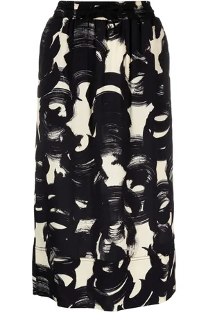 Colville Brushstroke-print straight midi skirt
