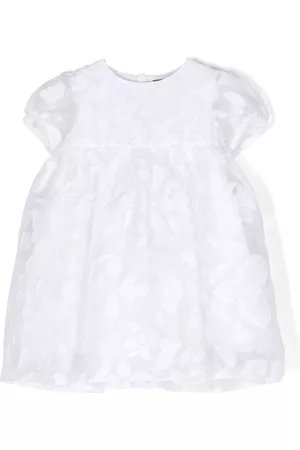 LITTLE BEAR Printed Dresses - Floral-embroidered flared dress