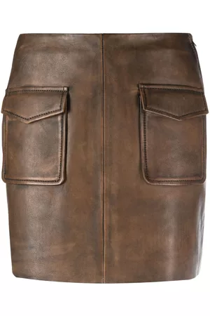 Sandro Women Mini Skirts - Straight-leg leather miniskirt