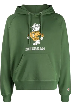 ICECREAM Tiger-print rib-trimmed hoodie