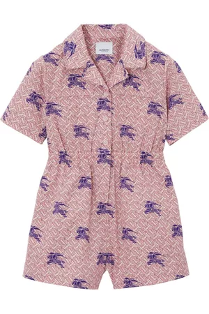 Burberry Girls Playsuits - Monogram-print button-up playsuit