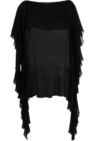BLUMARINE Draped semi-sheer blouse