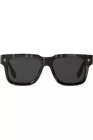 Burberry Men Sunglasses - Checked square-frame sunglasses