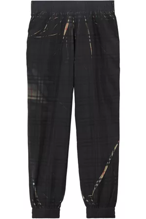 Burberry Men Pants - Sliced check jogging trousers