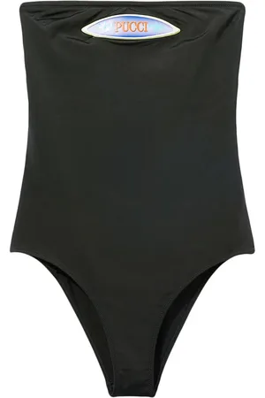 Puccini Logo-patch strapless swimsuit