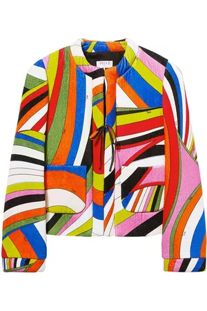 Puccini Women Cropped Jackets - Iride-print cotton jacket