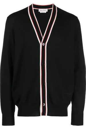 Alexander McQueen Striped-edge V-neck cardigan