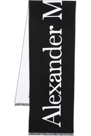 Alexander McQueen Intarsia-knit logo scarf