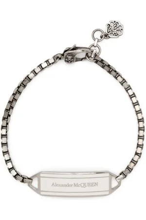 Alexander McQueen Logo-plaque polished-finish bracelet