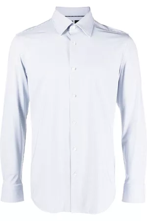 HUGO BOSS Men Long Sleeved Shirts - Micro-dot print long-sleeve shirt