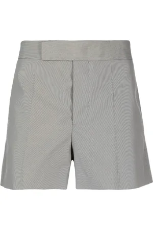 SAPIO Pressed-crease striped tailored shorts