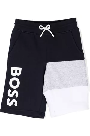 HUGO BOSS Boys Shorts - Logo-print drawstring track shorts