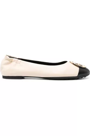 Tory Burch Women Lace up Ballerinas - Claire leather ballerina shoes