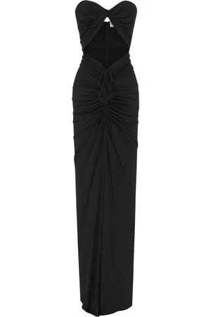 Saint Laurent Cut-out strapless gown