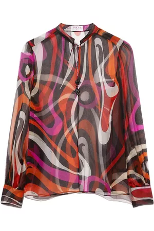 Puccini Women Blouses - Wave-print silk blouse