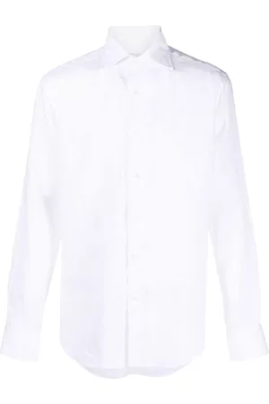 D4.0 Men Long Sleeved Shirts - Long-sleeve linen shirt