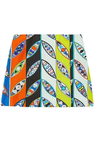 Puccini Women Printed Skirts - Girandole-print silk wrap skirt