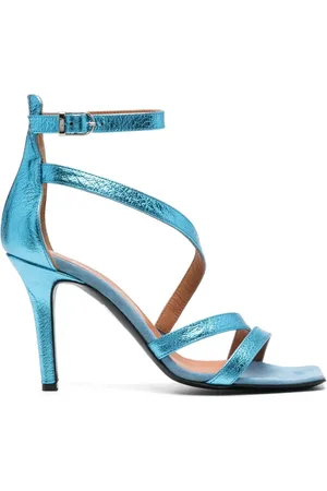 Via Roma 100mm open-toe leather sandals