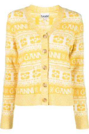 Ganni V-neck knit cardigan