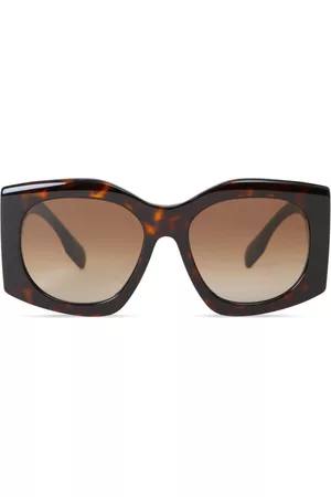 Burberry Women Sunglasses - Logo-plaque geometric-frame sunglasses