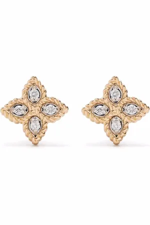 Roberto Coin 18kt rose gold Princess Flower diamond earrings