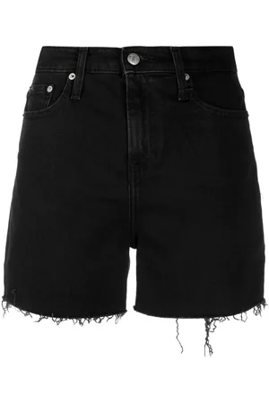Calvin Klein Women Cropped Jackets - Raw-cut edge denim shorts