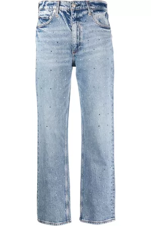 RAG&BONE Women Straight Jeans - Crystal-embellished straigh-leg jeans