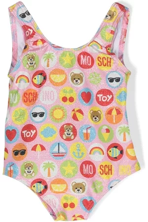 Moschino Graphic-print glittered one-piece