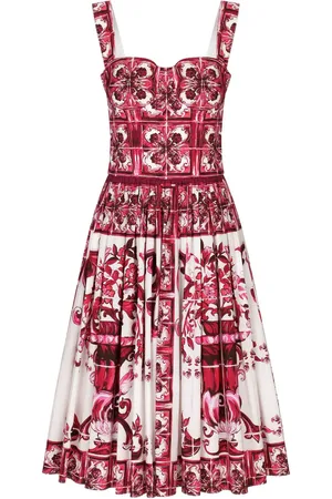 Dolce & Gabbana Majolica-print cotton midi dress